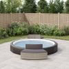 Spa Benches with Cushions 2 pcs Gray Poly Rattan