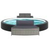 Spa Benches with Cushions 2 pcs Gray Poly Rattan