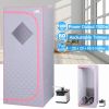Full Size Portable Grey Steam Sauna tentâ€“Personal Home Spa;  with Steam Generator;  Remote Control;  Foldable Chair;  Timer and PVC Pipe Connector Eas