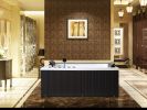 71 inch acrylic double massage bathtub white